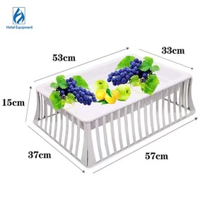 Tự chọn thiết bị thực phẩm tự chọn hiển thị sang trọng bạc bánh đứng với tấm gốm - Product Image 6