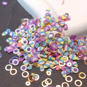 Confettis en argile polymère Candy Corn en vrac, en forme de cœur creux, d'anneau et d'enveloppe, tranches d'argile souple, pour décoration de table et de fête - Product Image 2