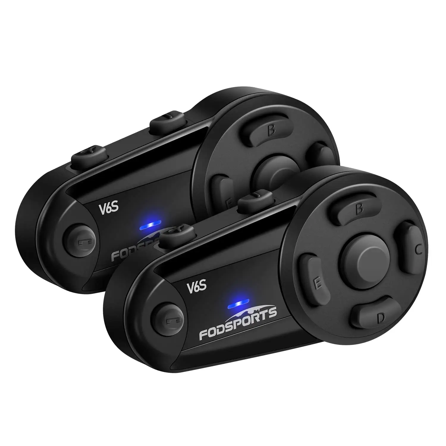 FODSPORTS V6S Casco Sistemas de Comunicación 1000m 2 Pilotos Intercomunicador Bluetooth 5,0 Casco de Motocicleta Auriculares Bluetooth
