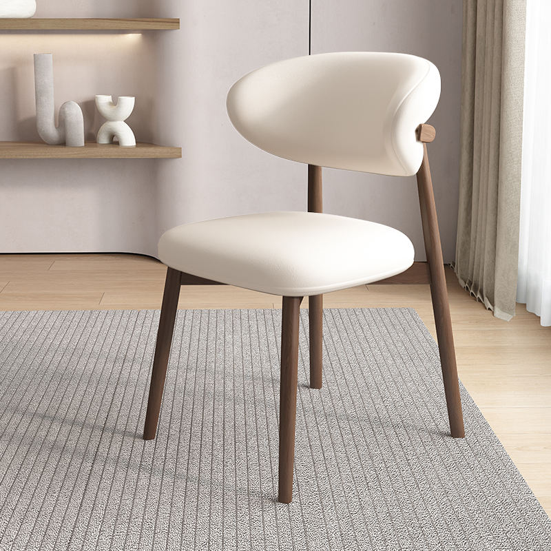 Dark Walnut+white Leather