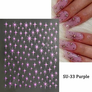 1 Pieza de Adhesivos para Uñas con Diseño de Explosión Estelar Y2K, Decoraciones Brillantes Doradas y Plateadas para <span class=keywords><strong>Manicura</strong></span> <span class=keywords><strong>Francesa</strong></span> con Láser, Calcomanías para Uñas DIY - Product Image 6