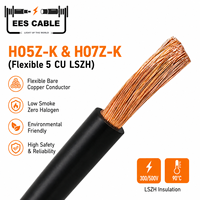 Câble électrique flexible H05Z-K 300/500V & H07Z-K 450/750V 5 CU LSZH pour usage domestique, sans halogène, faible émission de fumée, 1,5 2,5 0,5 1MM2