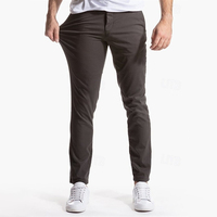 Pantalon chino en coton stretch doux coupe ajustée personnalisée, pantalon décontracté de haute qualité, pantalon formel avec poches zippées