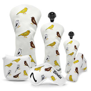 Housse de tête de club de golf OEM White Birdie Wood Clover pour Driver, Fairway, Hybrid, Blade, Putter, Mallet Putter, Iron - Product Image 1