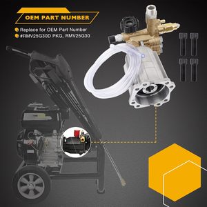 Kit de pompe RMV25G30D PKG 2,5 GPM PSI 3/4" à piston horizontal 2,5 CV avec démarrage facile et tube de détergent en aluminium - Product Image 3