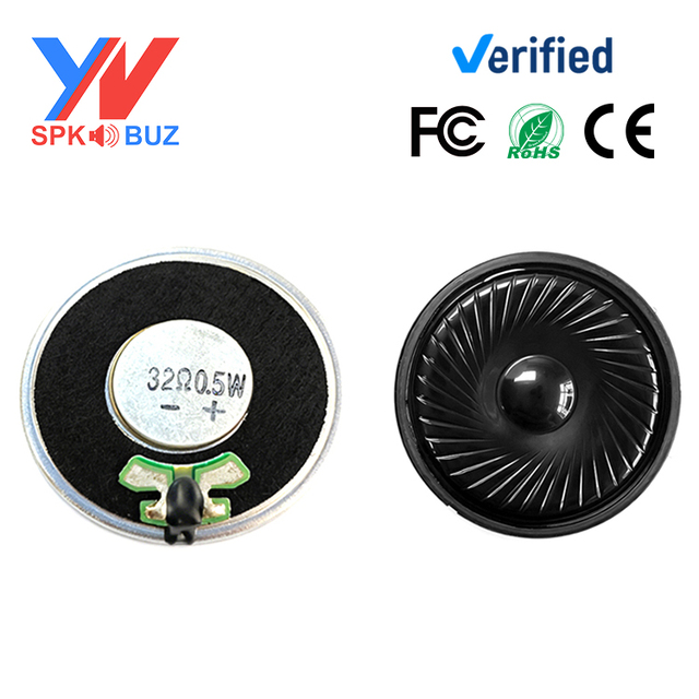 Factory Customize 40MM 40*5MM Circular Iron Shell Internal Magnetic 32Ohms0.5W Mini Big Sound Ultra-Thin Security Alarm Speaker