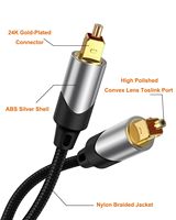 Câble audio optique numérique CableCreation Toslink SPDIF, cordon en alliage de zinc tressé à fibre optique pour barre de son, home cinéma, téléviseur
