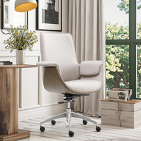 Chaise de bureau exécutive moderne promotionnelle en cuir, inclinable, avec base chromée et hauteur réglable