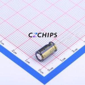 EEUFC1E101S ตัวเก็บประจุอลูมิเนียมอิเล็กโทรไลติกผ่านรู D6.3xL11.2mm 100uF 20% 25V 290mA-100kHz - Product Image 1