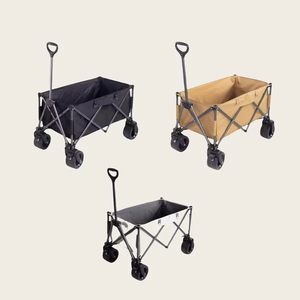 Ráp cắm trại Xe đẩy toa xe với bánh xe lớn: Một gấp câu cá bollerwagen Xe đẩy bãi biển giỏ hàng cho cát. - Product Image 5