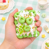 Jouet Squishy TPR Donut Matcha, Jouet Promotionnel Anti-Stress à Rebond Lent, Jouet Fidget Réaliste en Forme d'Aliment, Vente en Gros Usine