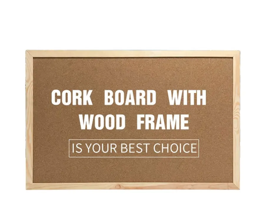 Tablero de corcho de alta calidad con diseño personalizado de fábrica, marco de aluminio/madera, con visión de pin de aviso, tablón de corcho para pared
