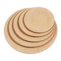 Assiettes jetables en bambou 100% écologiques de 3 pouces, assiettes rondes et carrées en bambou pour apéritifs et desserts, lot de 25 assiettes de service alimentaire