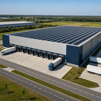 Estructura de Acero Industrial Prefabricada para Logística y Almacenes con Sistema de Paneles Solares para Talleres Metálicos, Garajes y Almacenamiento