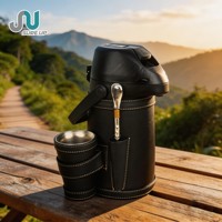 Ensemble de Yerba Maté 1,3 L en Acier Inoxydable avec Housse en Cuir, Tasse à Maté et Paille, Bouteille Isotherme à Double Paroi pour Voyages en Extérieur