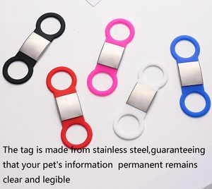 Custom Engraved Easy Read Cute Silicone Pet Collar Accessories Stainless Steel ID <b>Tags</b> - Product Image 3