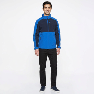 Chaqueta Cortavientos Softshell Azul para Hombre, Diseño Deportivo Juvenil con Logotipo Personalizado, Ligera para Invierno, Estilo Urbano - Product Image 1