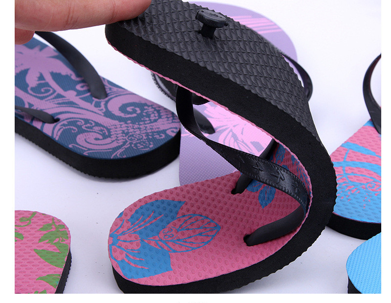 Women's Beach Flipflops Custom Logo Black PE Printed Flip-flops Slippers for Mens
