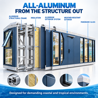 Maison modulaire entièrement en aluminium pour les stations balnéaires et les îles |   Maison de plage préfabriquée résistante à la corrosion pour les zones à forte humidité salée