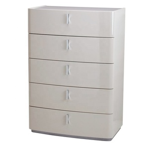 Commode à 6 tiroirs NOVA en laque blanche, meuble haut pour salon - Product Image 3