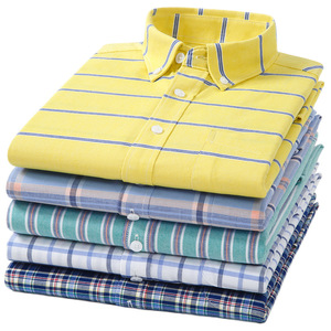 Camicia Estiva a Maniche Corte in Puro Cotone, Camicia da Uomo a Quadri Traspirante Casual Versatile di Tendenza - Product Image 6