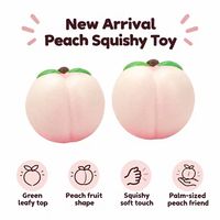 Jouet Squishy Pêche Juteuse à Remontée Lente, Jouet Anti-Stress à Presser de la Taille d'une Main, Jouet Sensoriel pour Enfants de 3 Ans et Plus et Adultes