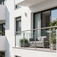Balustrades et rampes en acier inoxydable - Garde-corps en verre 304/316 pour escalier, balcon, terrasse, villa |   Anti-corrosion |   CE/ISO