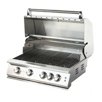 Barbecue à gaz GPL/GN extérieur de luxe moderne haut de gamme en acier inoxydable 304 avec brûleurs réglables et allumage électronique