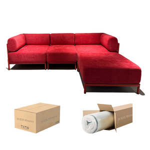 Canapé-lit sectionnel en tissu rembourré convertible moderne en forme de L pour salon, maison, appartement, centre commercial, villa, hôpital, école - Product Image 1