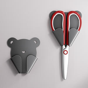 Estante de almacenamiento para tijeras de cocina, organizador multifunción montado en la pared, sin necesidad de perforación, gris plomizo, blanco roto - Product Image 5