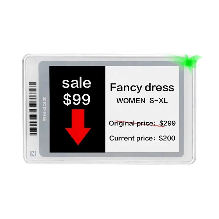 Étiquette de prix numérique de détail Zkong BLE E affichage d'encre étiquette d'étagère électronique prix d'étiquette d'étiquette de système Esl