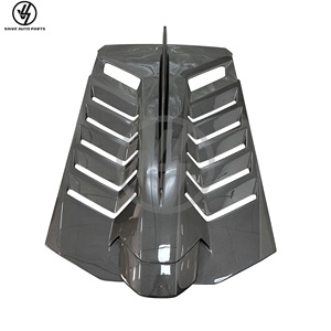 New LP580 LP610 EVO STO Style Glossy Twill Weave Dry Full Carbon Fiber Rear <b>Engine</b> <b>Hood</b> for Huracan (2017-2019) Black - Product Image 1