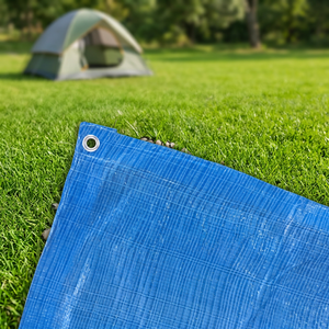 Lightweight Blue Color Quality Outdoor Coated Tear Resistance PE Tarpaulin Waterproof floor covering dust covering picnic sheet - Product Image 1