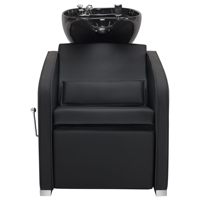 Fauteuil de lavage professionnel inclinable beige pour salon de coiffure et esthétique, avec bac à shampoing réglable