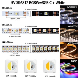 Adressierbares SK6812 RGBW 30/60/144 LEDs/<span class=keywords><strong>m</strong></span> Pixel band RGBWW 3000K RGBNW 4000K RGBCW 6500K SK6812 RGBW LED-Licht leiste - Product Image 2