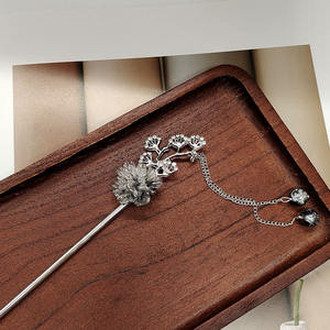 विंटेज लड़कियों महिला फूल hanfu टासल लंबे बालों के चॉस्टिक सामान गुलाब हेयरपिन चीनी के पारंपरिक बाल पिन - Product Image 4