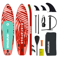 Planche à pagaie gonflable InflaToGo 10' tout usage en PVC Drop Stitch, étanche et pliable, avec pompe, aileron et kit de réparation pour adolescents