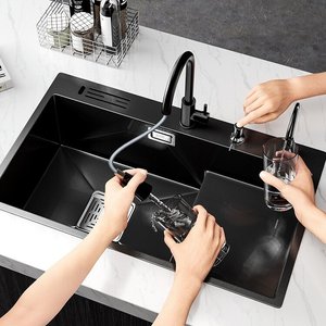 Stainless Steel Single Bowl Kitchen Sink Large Single Bowl Undermount Dish Washing Sink Vegetable Washing Basin - Product Image 1