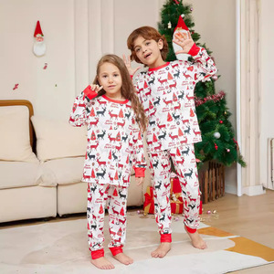 Pijamas de Natal para Adultos com Estampa Completa de Rena, Cintura Elástica, Malha Respirável e Macia, Conjunto de 2 Peças para Dormir - Product Image 3