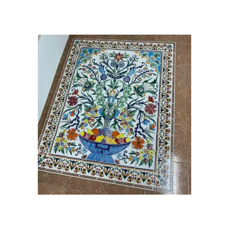 Murales de azulejos personalizados hechos a mano, 1210mm x 1510mm, arte hecho a mano de cerámica, azulejos de mosaico de jardín al aire libre para pared
