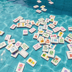 Ensemble de Mahjong Flottant Américain Moderne pour 4 Joueurs, Pliable, Portable, Étanche, Écologique, Incassable, pour Extérieur, Plage, Famille - Product Image 5