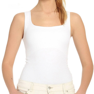 Stylish Womens White Ribbed Knit <b>Crop</b> Tank <b>Top</b> O Neck Short Sleeve Breathable Cotton Spandex Blend Casual Slim Fit Summer - Product Image 6