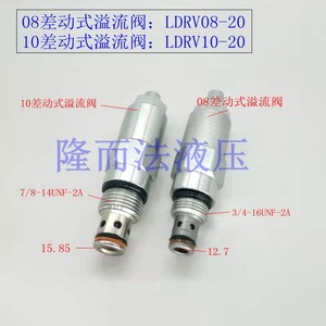 Vanne de décharge différentielle Longerfa LDRV08 LDRV10, type à tige manuelle, à cartouche filetée, contrôle de pression bidirectionnel - Product Image 3