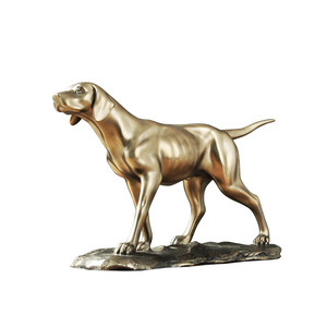 Escultura Moderna de Perro Pointer Alemán de Pelo Corto, Dorada, de Resina, para Decoración del Hogar - Product Image 1