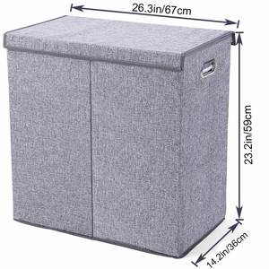 Panier à linge durable à 3 sections pour salle de bain, chambre et maison avec cadre en aluminium - Product Image 3