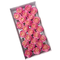 Vente en gros de fleurs de luxe, cadeau de saint-valentin, pétales de Rose, boîte en papier, savon artificiel, fleurs, tête