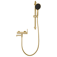 Ensemble de robinetterie de bain et de douche en acier inoxydable 304 sans plomb, mitigeur mural pour baignoire avec douchette à main et barre coulissante pour pommeau de douche