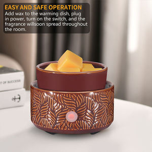 Brûleur de parfum électrique en céramique 3-en-1, design ajouré, diffuseur de <span class=keywords><strong>cire</strong></span> et d'huiles essentielles <span class=keywords><strong>pour</strong></span> la maison - Product Image 2