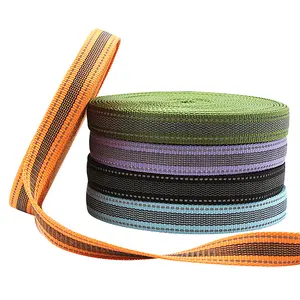 Green High Quality Non Slip Reflective Webbing Imitation Nylon Non-slip Polyester Webbing Non Slip Band 38mm For Pets Leashes