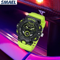 Reloj Deportivo de Cuarzo SMAEL 8085 Estilo G para Hombre, Resistente al Agua 50M, con Pantalla Digital Luminosa y Alarma
